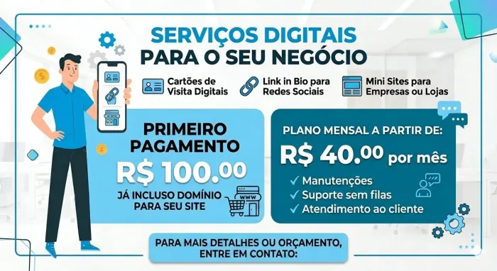Vendo serviços para sua empresas ou microempresa