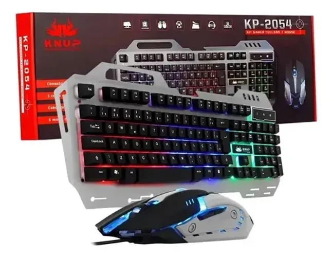 TECLADO E MOUSE USB GAMER COM FIO KP-2054