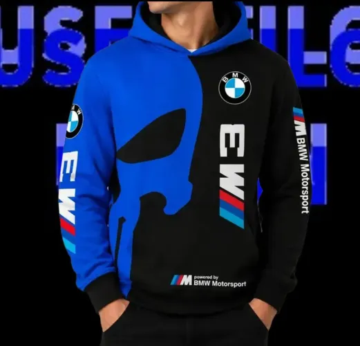 Blusa de moletom com capuz linhas, MONSTER, BMW e RED BULL 