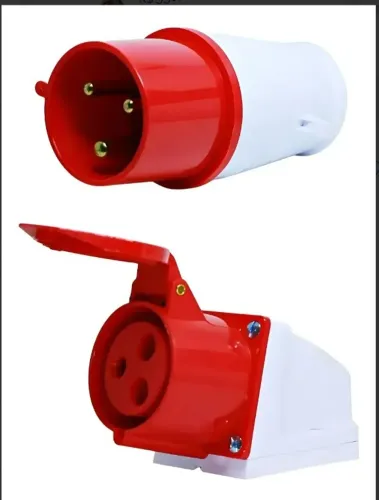 Tomada De Sobrepor 2P+T 32A 380/440V 9H Vermelho JNG