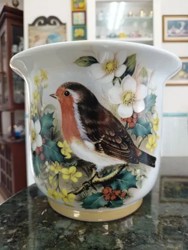 CACHEPÔ E VASO EM PORCELANA