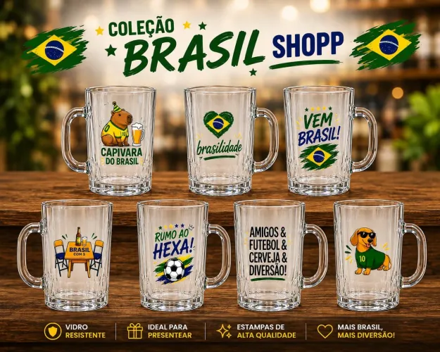Caneca de Chopp Personalizada - Brasil/Copa