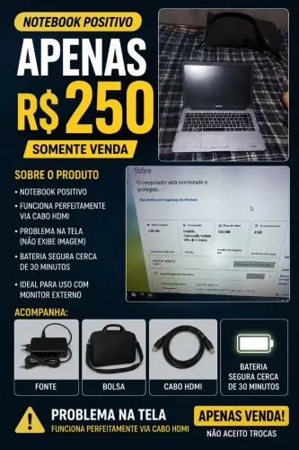 Notebook positivo. Leia com atenção