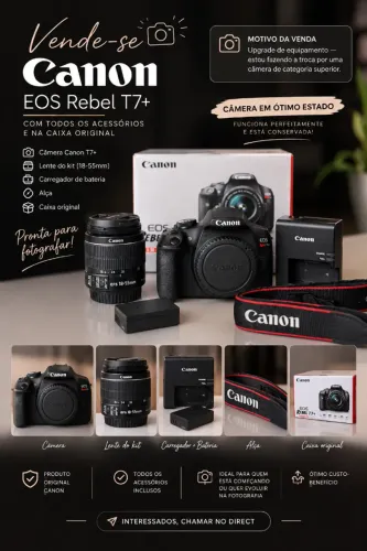 Canon T7+ lente do kit 18-55mm