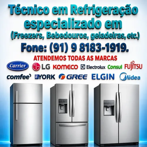 Assistência técnica de Geladeira, Refrigeradores e Expositores em Geral.