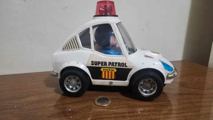Carrinho Viatura Super Patrol Glasslite Fricção Anos 80