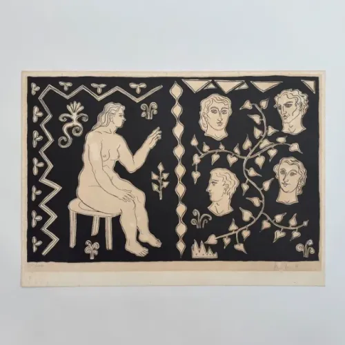 Obra de Arte Assinada Pelo Artista Florian Raiss Gravura Original