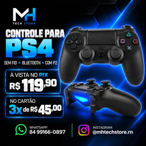 Controle PS4 Bluetooth Sem Fio - Unidade ou Kit com 2