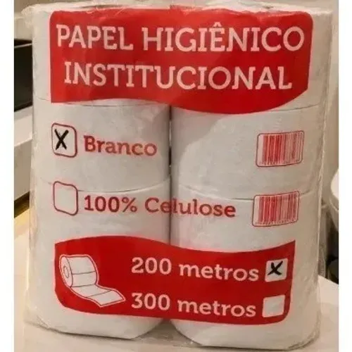 Papel Higiênico 08 Rolos com 200 metros cada Branco Soft