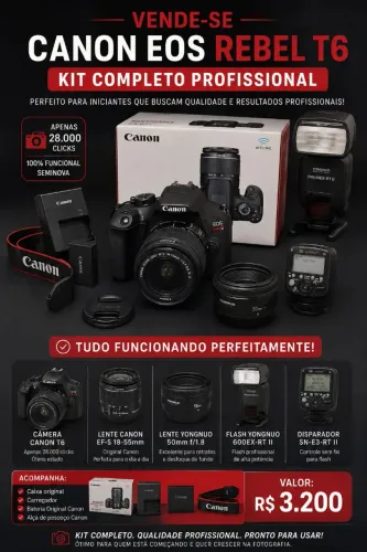 Vendo Canon T6 Completa.