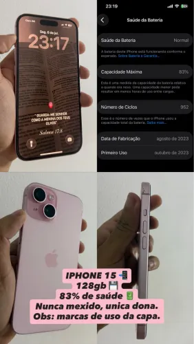 IPHONE 15 128GB 83% SAÚDE