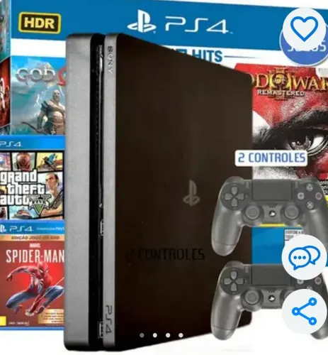 Playstation 4 slim com 3 jogos
