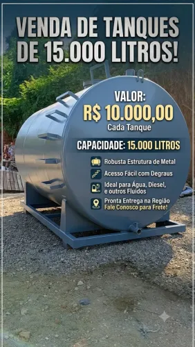 Tanque de Armazenamento Profissional - 15.000 Litros