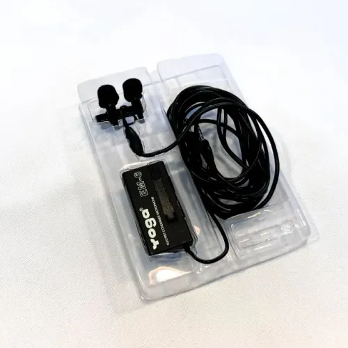 Microfone Profissional Duplo Yoga EM-6 de Lapela com Fio