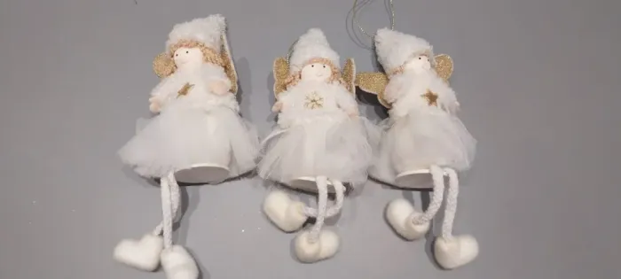 NATAL: 3 fadinhas brancas para árvore de Natal - 22cm