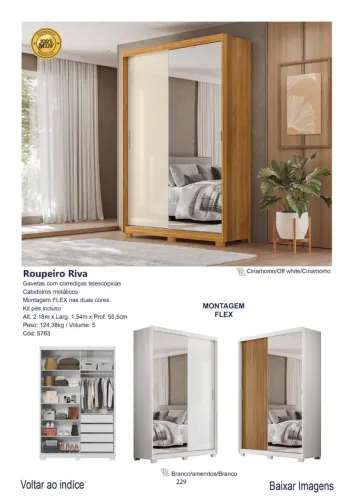 GUARDA ROUPA RIVA 100%MDF
