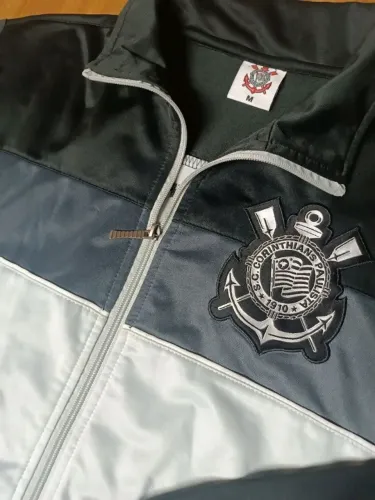 jaqueta corinthians licenciada tamanho m pretas cinza