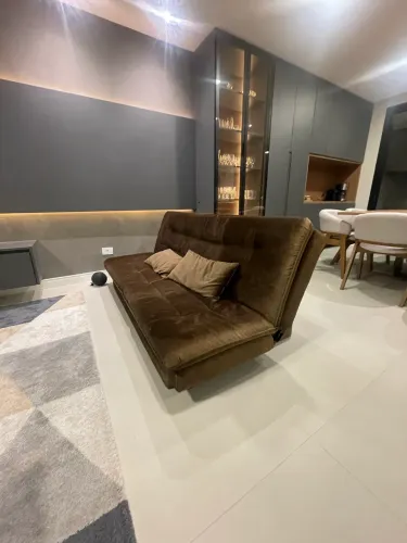 Sofá cama 2,00m marrom