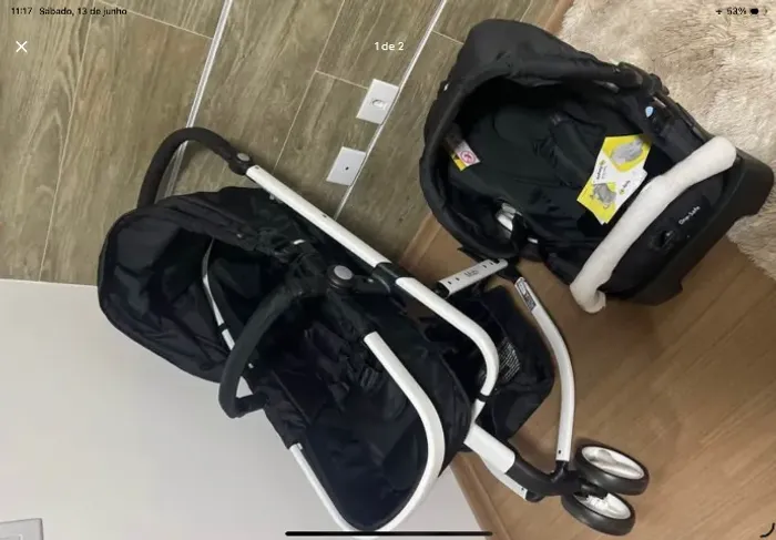 carrinho de bebê + bebê conforto safety
