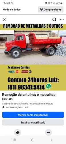 Remoção de entulhos e remoção de metralhas 