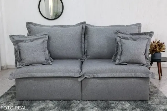Sofá Cama Retrátil Linho 3 Lugares Grande