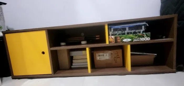 Aparador / Balcão Multiuso Retrô Amarelo e Madeira (cores)