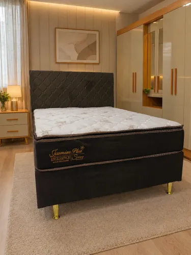 Cama Box Casal Jasmim Plus Excellence com Pillow Top (Base + Colchão)