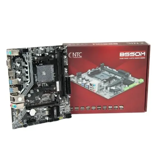 Placa mãe NTC B550M AMD AM4 mATX Preto - NOVO