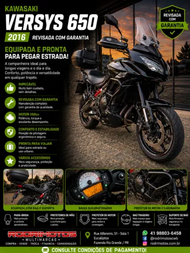 Kawasaki Versys 650 - Estudo troca por outras motos