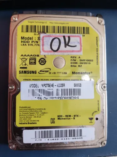 HD notebook 500gb sata 100%