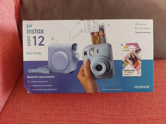 Câmera Instantânea Instax Mini 12 Com 10 Filmes E Bolsa Azul-Celeste SÓ VENDA SEM TROCAS