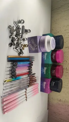 Kit Gel UV Bluwe + Acessórios para Alongamento de Unhas