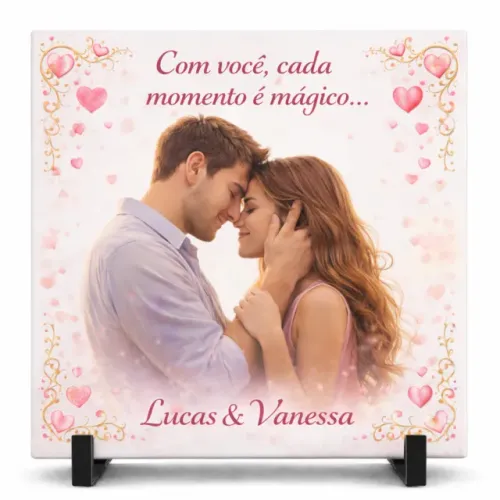 Azulejo Romântico com Foto 20x20