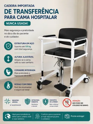 Cadeira de transferência nova, nunca usada. Prática e segura. Campo Grande/MS pronta venda