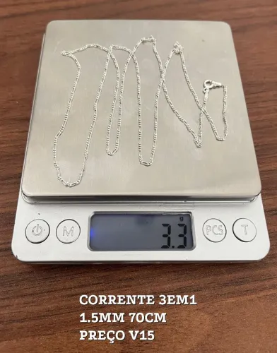 Corrente 1,5mm 3 em 1 70cm ( Prata925)