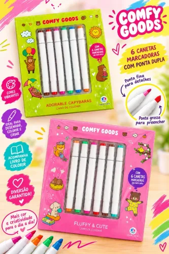Comfy Goods para pintar com 6 canetinhas.