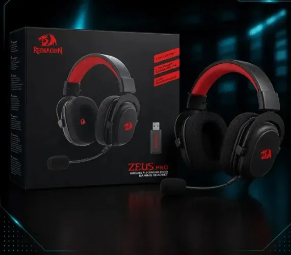 Headset Gamer ZEUS PRO 7.1 sem fio Redragon Driver 53mm Bluetooth Preto H510-PRO Seminovo