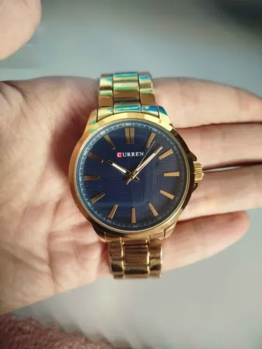 Relógio Dourado com Azul Curren