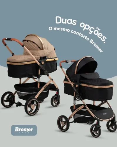 Carrinho de Bebê 3 em 1 de premium + bebê conforto