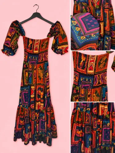 Vestido colorido tamanho único