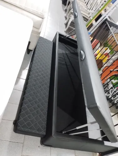 Cama box solteiro com auxiliar baú