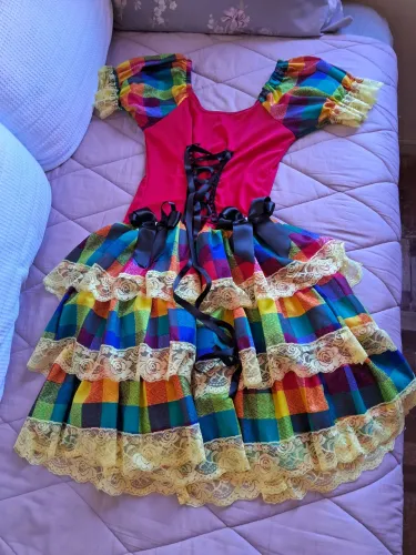 Vestido para Festa Junina/Julina com Chapéu - Tamanho G