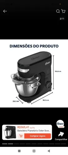 Batedeira planetária oster 850w
