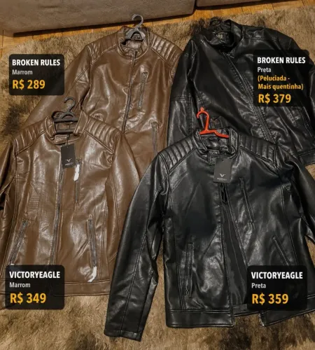 Jaquetas de couro VICTOREAGLE/ BROKENRULES