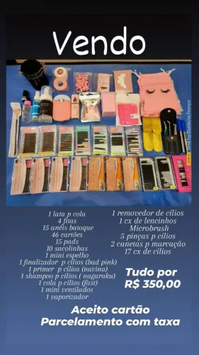 Produtos para extensão de cílios 