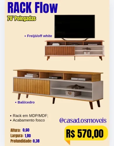 Rack Flow Tv até 70 polegadas 