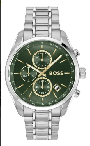 Relógio Hugo Boss Masculino Grand Prix Em Aço Prateado