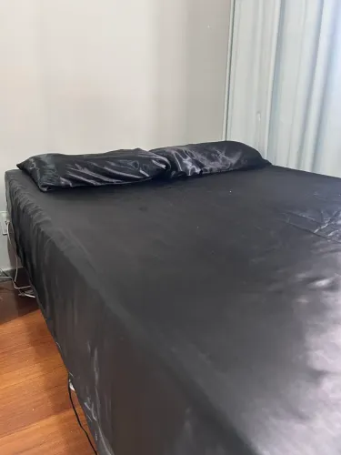 roupa de cama queen de cetim preta