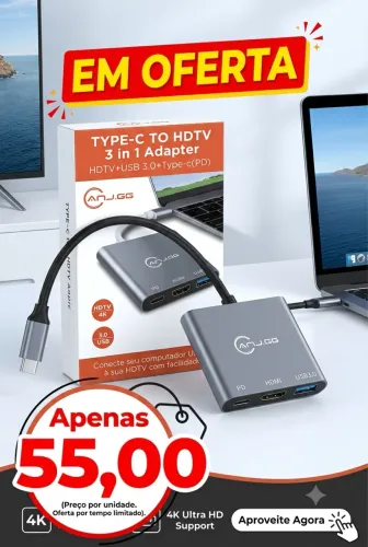 Adaptador Tipo C pra Hdmi e usb