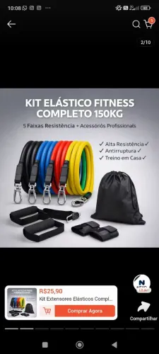Treino Academia Em Casa Musculação Elástico Promoção Últimas Unidades